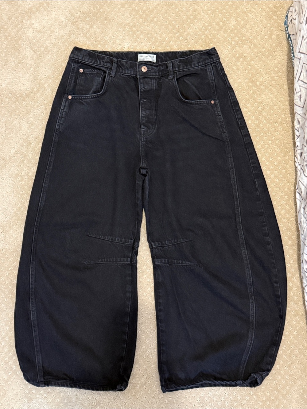 *NWOT* Free People We The Free Good Luck Mid Rise Barrel Jeans, Soundwave, Sz 30